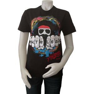 Men’s T Shirt CREATE 2MRW Print & Embo Graphic T-Shirt Black Size S RUTHLESS TEE
